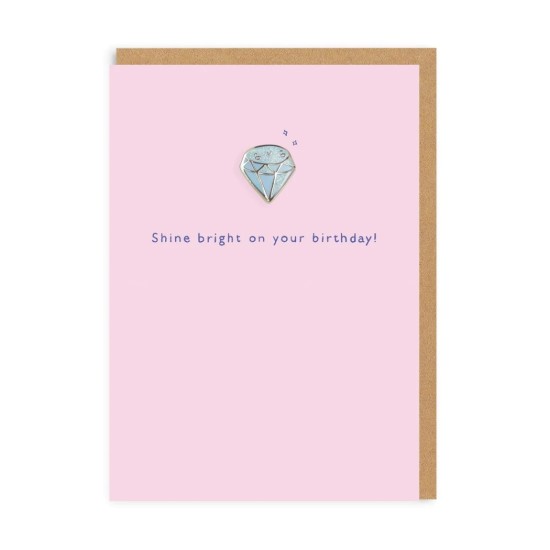 OHD Cards - Diamond Enamel Pin Greeting Card (DELIVERY TO EU ONLY)