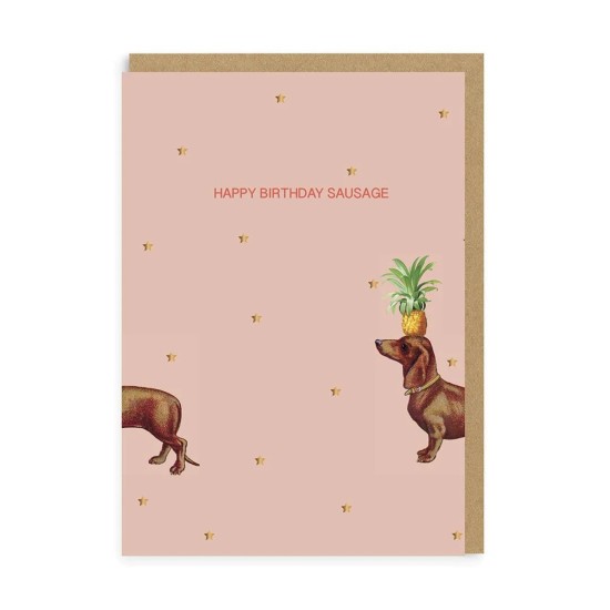 OHD Cards - Happy Birthday Sausage Birthday Card (DELIVERY TO EU ONLY)