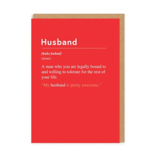 OHD Cards - Husband Greeting Card (DELIVERY TO EU ONLY)
