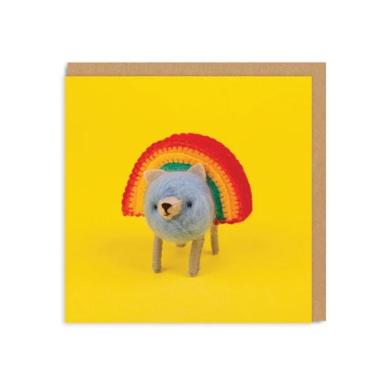OHD Cards - Rainbear Square Greeting Card (DELIVERY TO EU ONLY)