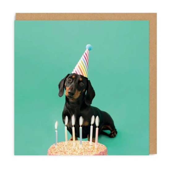 OHD Cards - Scout Party Hat Square Greeting Card (DELIVERY TO EU ONLY)