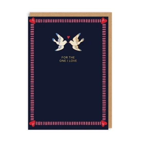 OHD Cards - The One I Love Doves Enamel Pin Greeting card (DELIVERY TO EU ONLY)