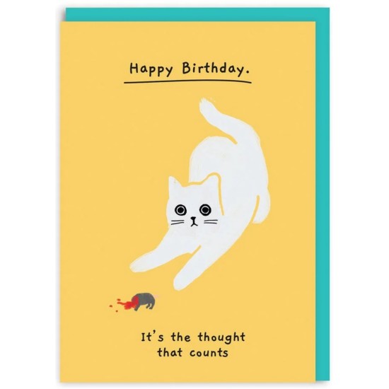 OHD Cards - The Thought That Counts Cat Birthday Card