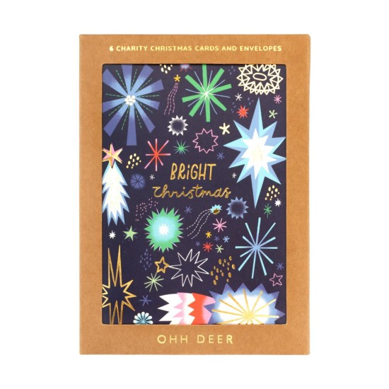 OHD Christmas Cards Pack of 6: Festive Stars (DELIVERY TO EU ONLY)