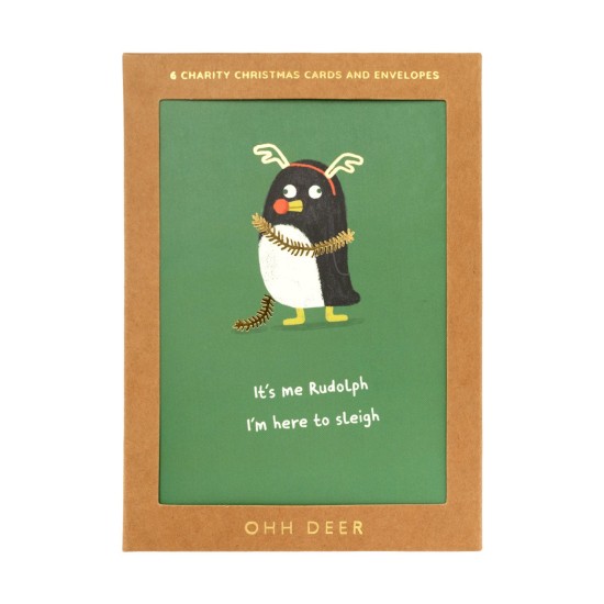 OHD Christmas Cards Pack of 6: Here to Sleigh (DELIVERY TO EU ONLY)