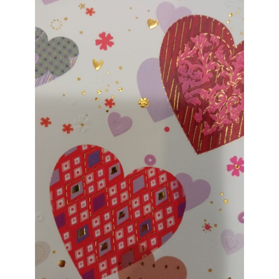Patterned Hearts Gift Wrap / Sheet wrap (DELIVERY TO EU ONLY)