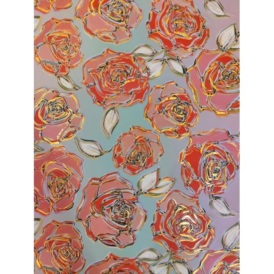 Pink and Gold Roses Gift Wrap / Sheet wrap (DELIVERY TO EU ONLY)