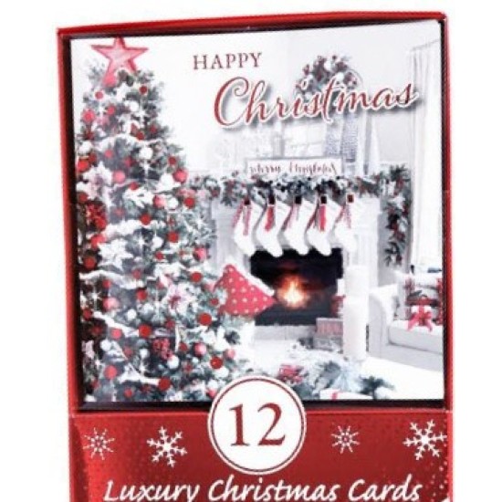 PS Boxed Christmas Cards - Christmas Tree and Fireplace (DELIVERY TO EU ONLY)