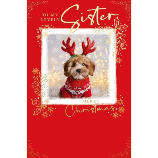 PS Christmas Card - Cockerpoo Sister Christmas Card