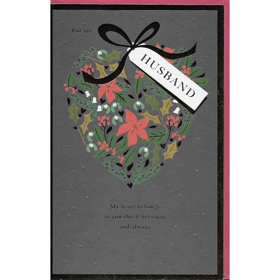 PS Christmas Card - For My Husband, Heart