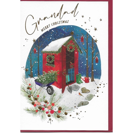 PS Christmas Card - Granddad Christmas Shed