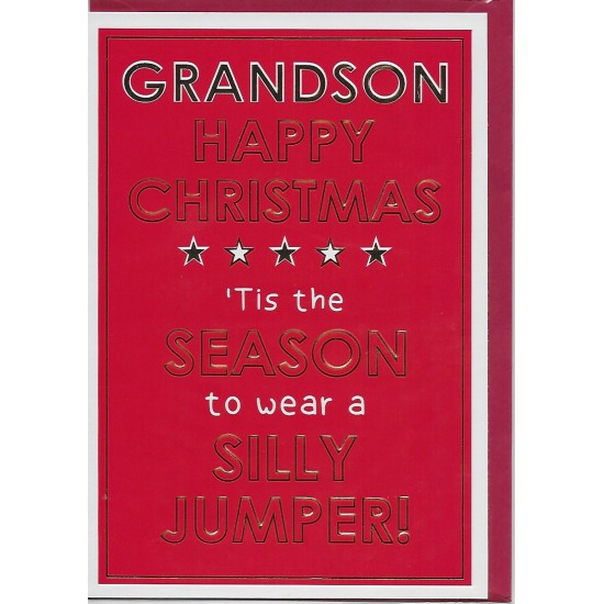 PS Christmas Card - Grandson Silly Jumper
