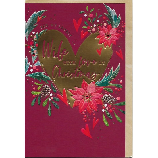PS Christmas Card - Lovely Wife Heart