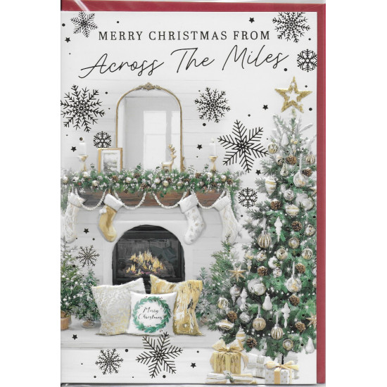 PS Christmas Card - Merry Christmas from Across the Miles Fireplace