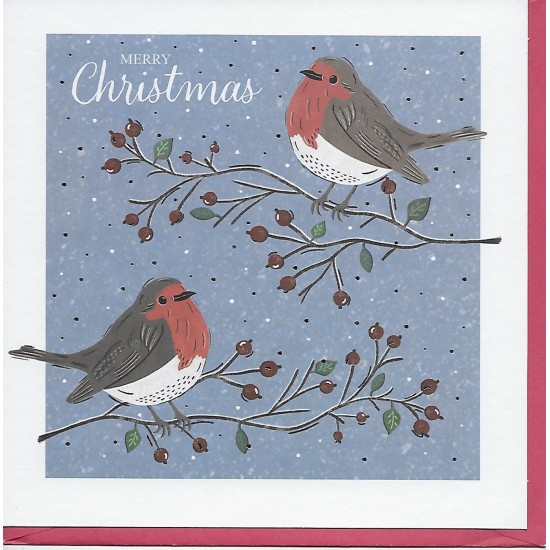 PS Christmas Card - Merry Christmas Robins