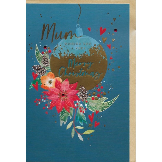 PS Christmas Card - Mum Merry Christmas Bauble