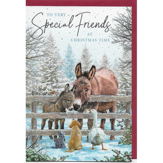 PS Christmas Card - Special Friends at Christmas Donkeys