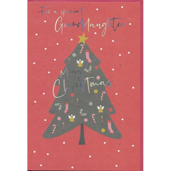 PS Christmas Card - Special Granddaughter Christmas Tree