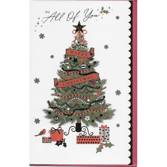 PS Christmas Card - To All of You Christmas Tree Gold foil