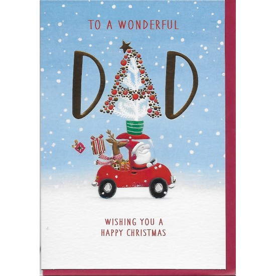 PS Christmas Card - Wonderful Dad Christmas Santa Card