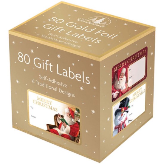 PS Christmas Gift Tags Gold Box - 80 labels (DELIVERY TO EU ONLY)