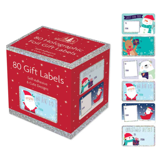 PS Christmas Gift Tags Red Box - 80 labels (DELIVERY TO EU ONLY)