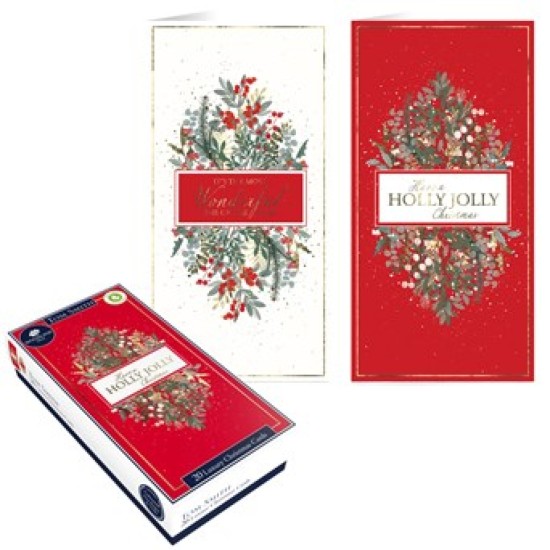 PS Tom Smith Boxed Christmas Cards - Holly Jolly (DELIVERY TO EU ONLY)