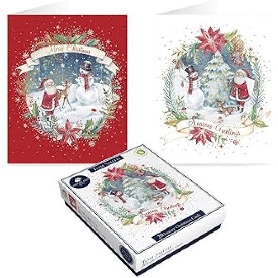 PS Tom Smith Boxed Christmas Cards - Santa and Snowman (DELIVERY TO EU ONLY)