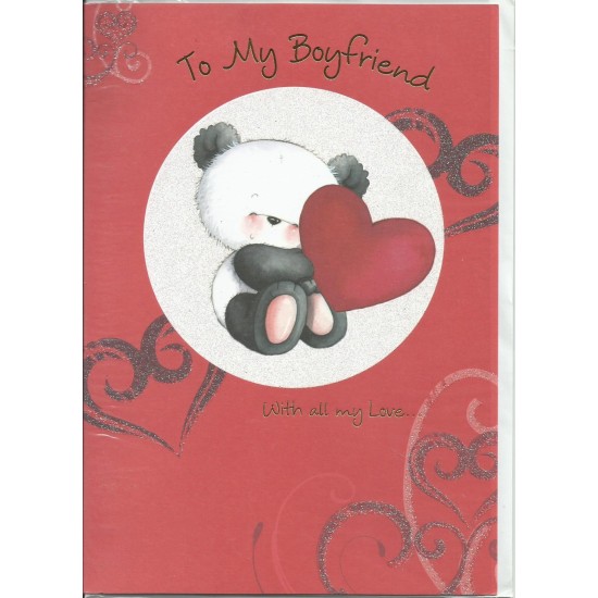 PS Valentine Card - For My Boyfriend Pandas