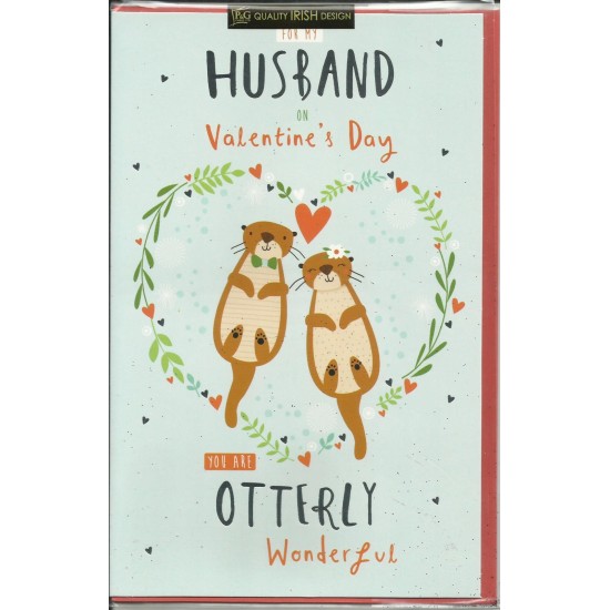 PS Valentine Card - For My Husband Otters