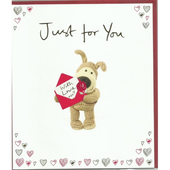 PS Valentine Card - Just for You Crochet Dog