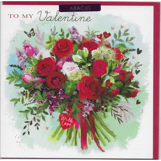 PS Valentine Card - To My Valentine Bouquet of Flowers