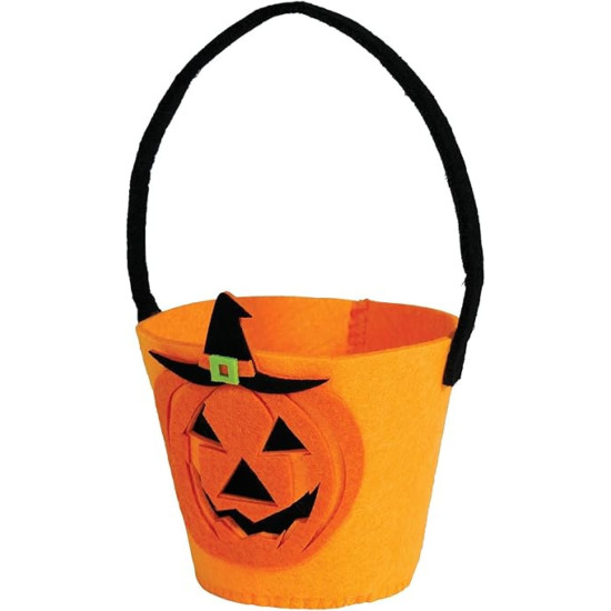 Pumpkin Felt Bucket for Halloween