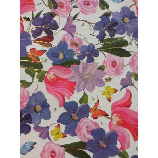Purple and Pink Flowers Gift Wrap / Sheet wrap (DELIVERY TO EU ONLY)
