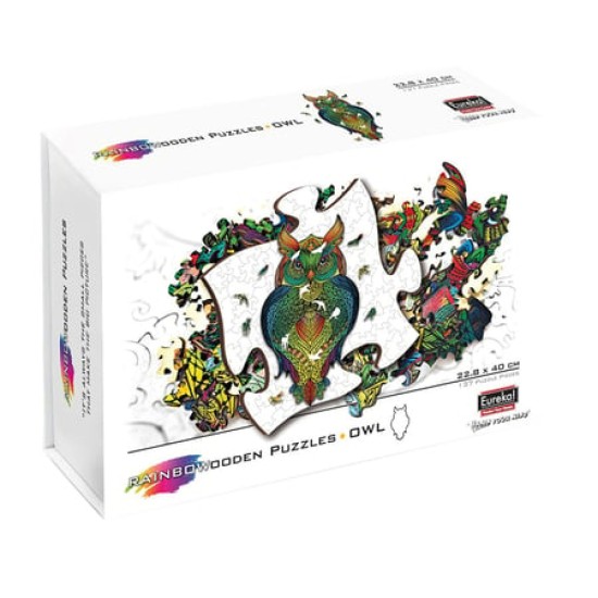 Rainbow Wooden Puzzle Owl 137 pieces
