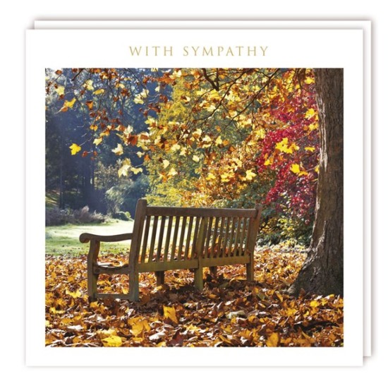 card : Sympathy Card Autumn Bench (DELIVERY TO EU ONLY)
