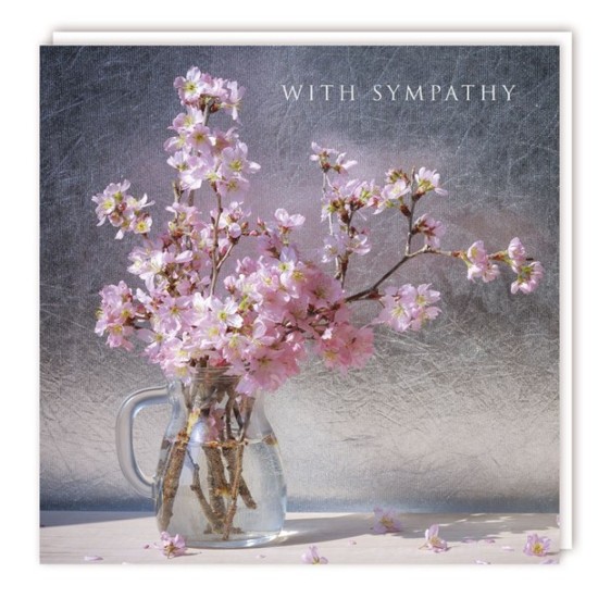 Card : Sympathy Pink Flowers (DELIVERY TO EU ONLY)