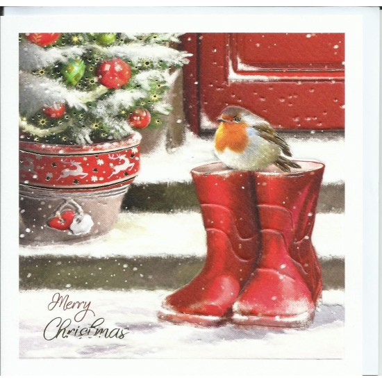 SGILKS Charity Christmas Card Pack - Robin Wellies (DELIVERY TO EU ONLY)