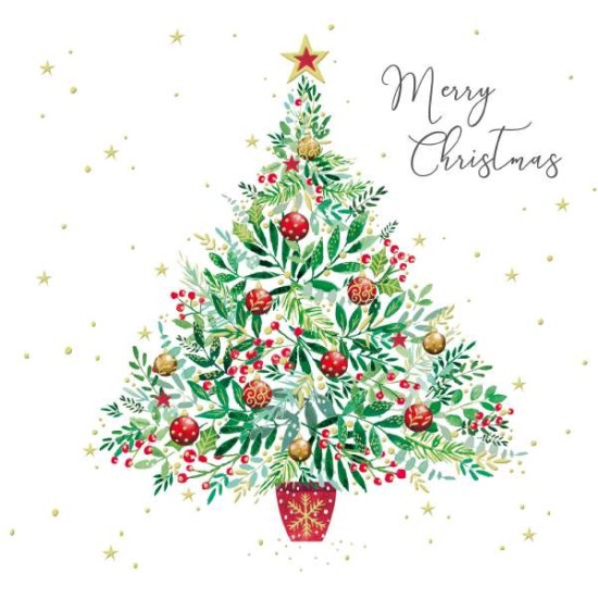 SGILKS Luxury Christmas Cards Noel Tatt - 8 cards 1 design Christmas Tree (DELIVERY TO EU ONLY)