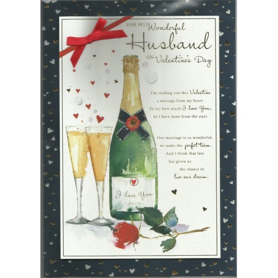 SGILKS Valentine Card - For My Wonderful Husband Luxury Card (DELIVERY TO EU ONLY)