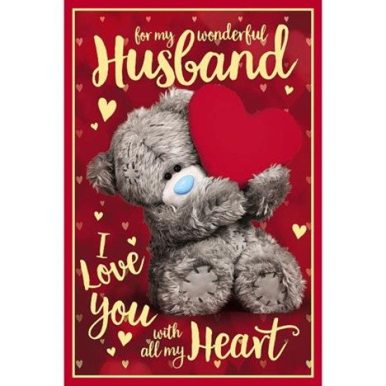 SGILKS Valentine Card - Holographic Bear Wonderful Husband (DELIVERY TO EU ONLY)