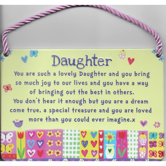 Tin Plaque - Daughter (DELIVERY TO EU ONLY)
