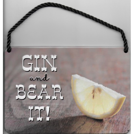 Tin Plaque - Gin and Bear It (DELIVERY TO EU ONLY)