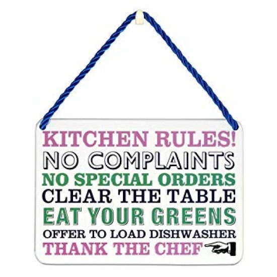 Tin Plaque - Kitchen Rules