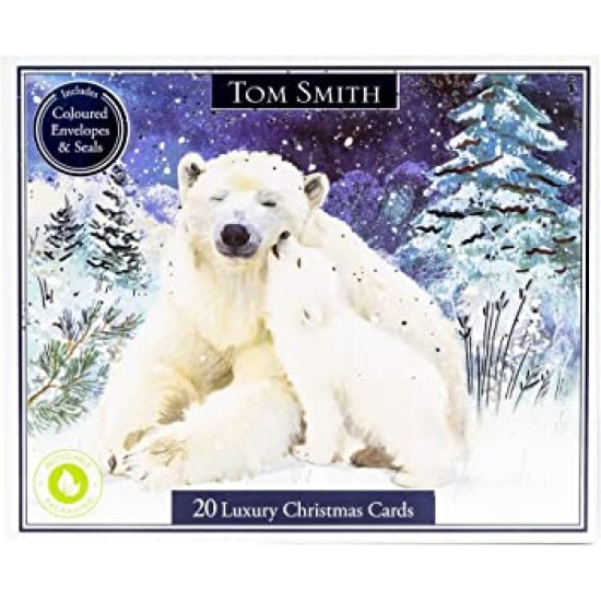 Tom Smith Boxed Christmas Cards - Polar Bears / Penguins (DELIVERY TO EU ONLY)