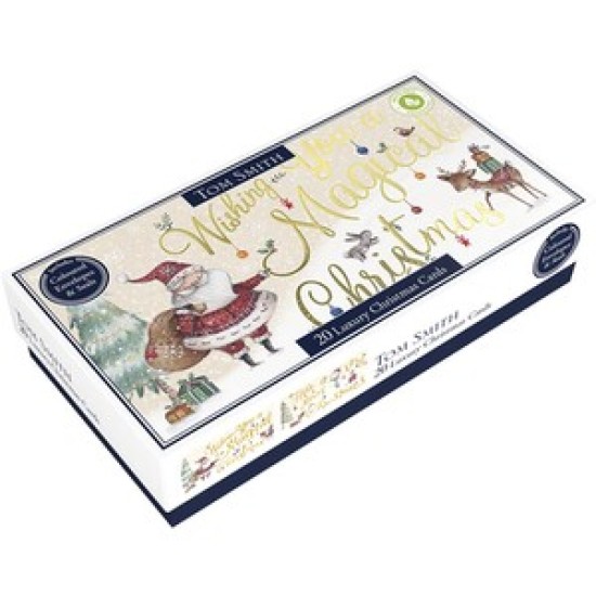 Tom Smith Boxed Christmas Cards - Santa / Snowman (DELIVERY TO EU ONLY)