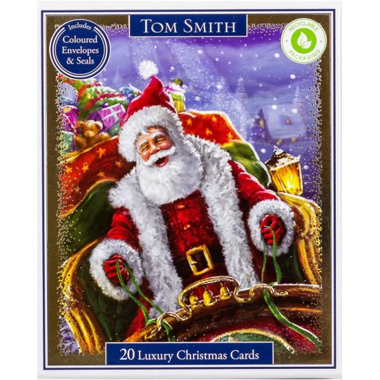 Tom Smith Boxed Christmas Cards - Santa Presents (DELIVERY TO EU ONLY)