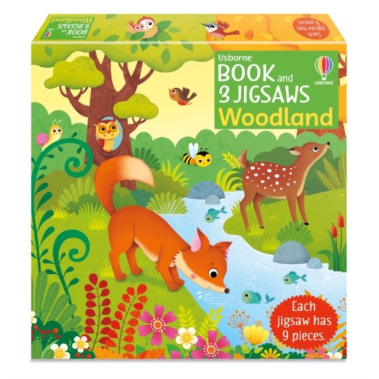 Usborne Book and 3 Jigsaws : Woodland (each has 9 pieces)