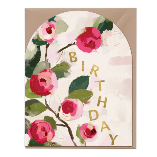 Whistlefish Arch Card - Camellia Birthday Arch Card