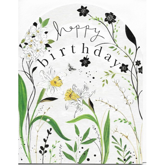 Whistlefish Arch Card - Daffodils Birthday Card